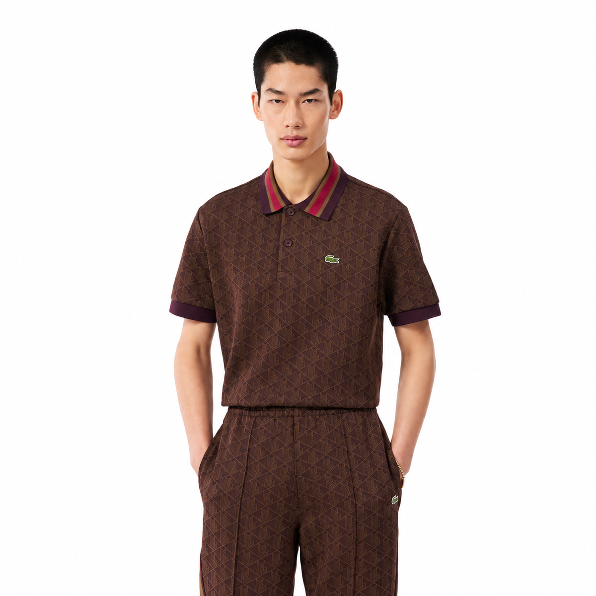 Polo de jacquard de corte clásico con monograma